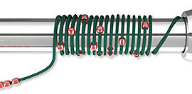 Wire coiled around a rod